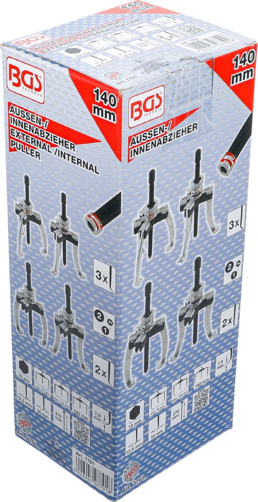 Produktbild BGS Außen Innenabzieher 2- und 3 armig 76 - 178 mm bild 4