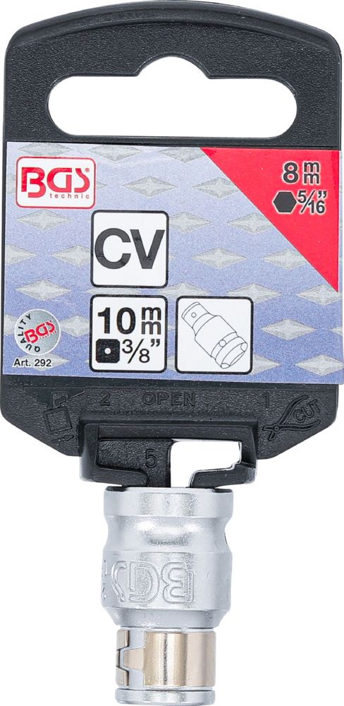 Produktbild Bit Adapter mit Haltekugel Innenvierkant 3/8 Zoll Innensechskant 5/16 Zoll bild 3