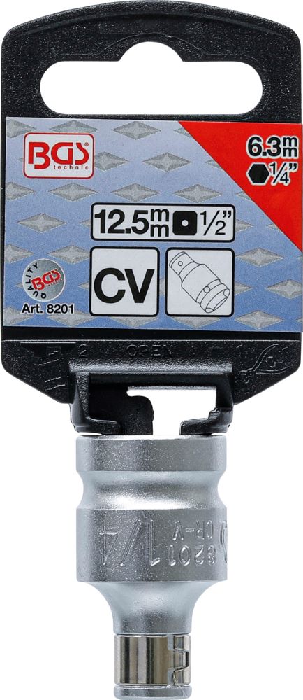 Produktbild Bit Adapter mit Haltekugel Innenvierkant 1/2 Zoll Innensechskant 1/4 Zoll bild 3