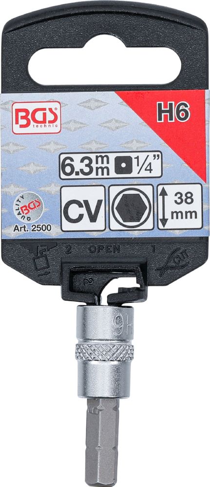 Produktbild BGS Bit Einsatz Innensechskant 6 mm Antrieb Innenvierkant 6,3 mm 1/4 Zoll bild 3