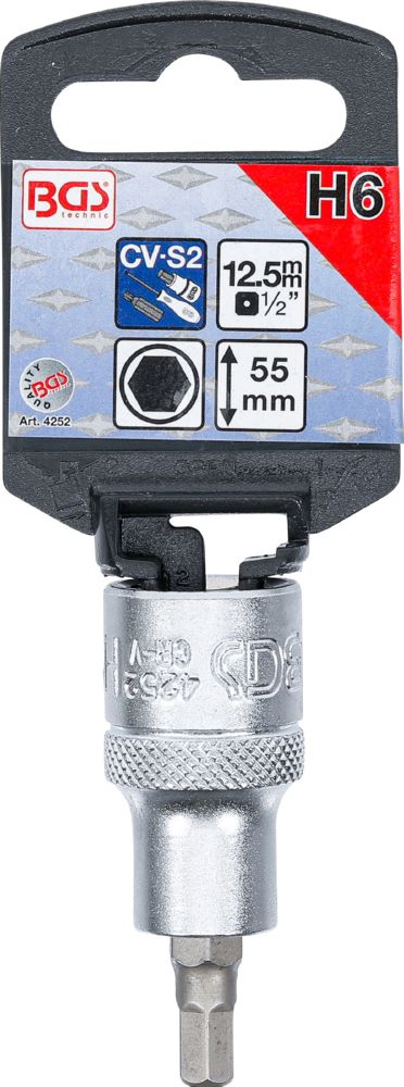 Produktbild Bit Einsatz Innensechskant 6 mm Antrieb Innenvierkant 12,5 mm 1/2 Zoll bild 2