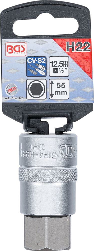 Produktbild Bit Einsatz Innensechskant 22 mm Innenvierkant 12,5 mm 1/2 Zoll bild 2