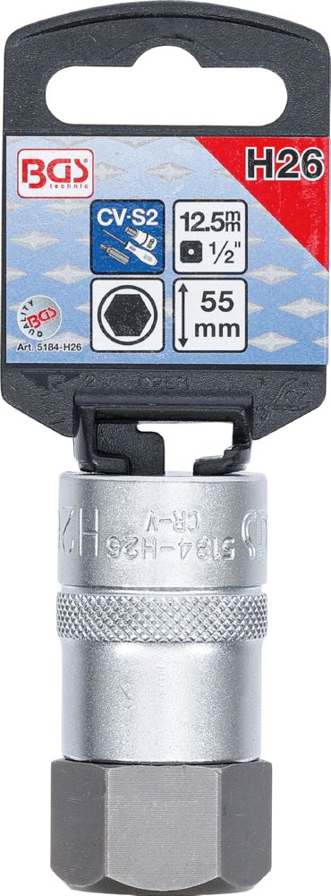 Produktbild Bit Einsatz Innensechskant 26 mm Innenvierkant 12,5 mm 1/2 Zoll bild 2