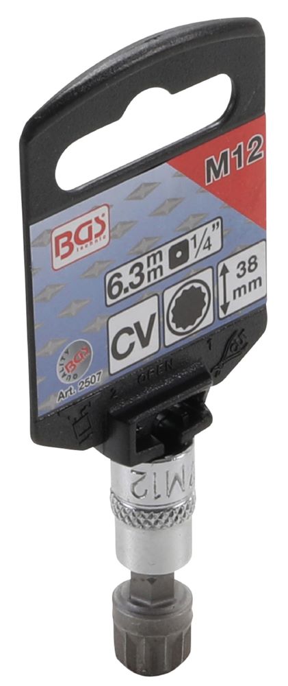 Produktbild Bit Einsatz Innenvielzahn M12 Antrieb Innenvierkant 10 mm 3/8 Zoll bild 2