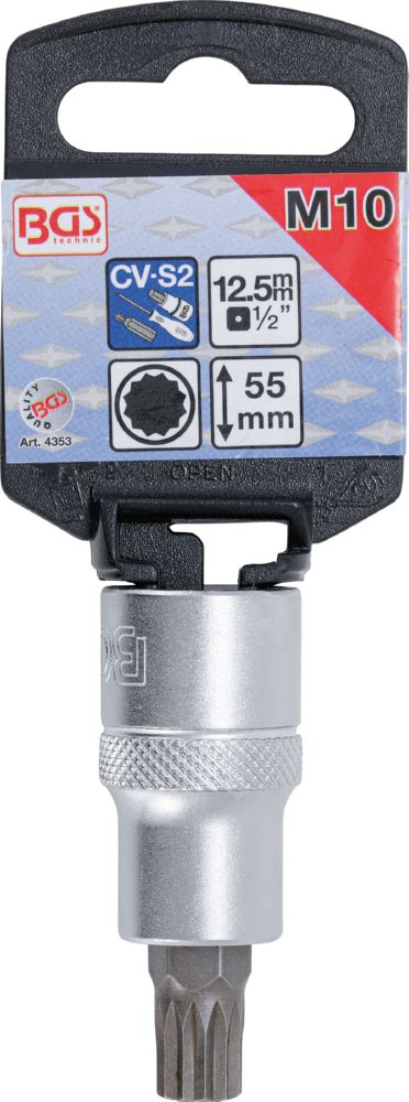 Produktbild Bit Einsatz Innenvielzahn M10 Antrieb Innenvierkant 12,5 mm 1/2 Zoll bild 2