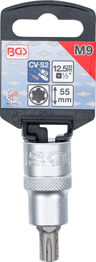 Produktbild Bit Einsatz Keil-Profil M9 Antrieb Innenvierkant 12,5 mm 1/2 Zoll bild 2