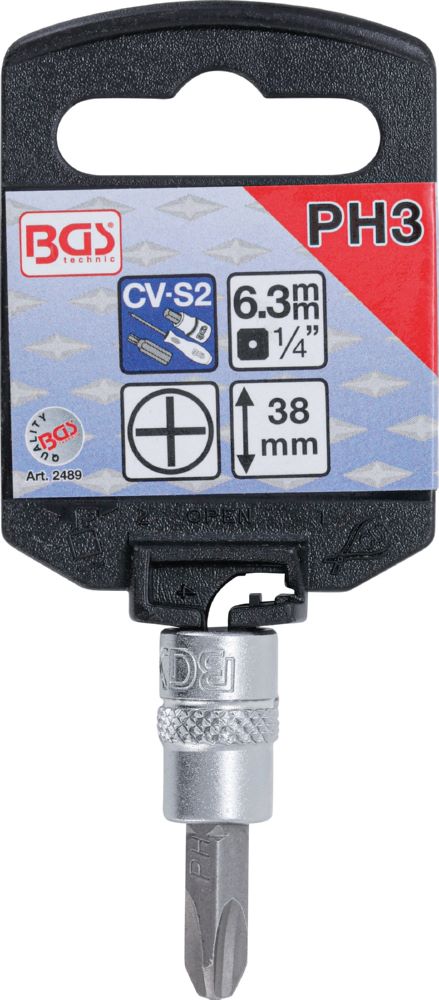 Produktbild Bit Einsatz Kreuzschlitz PH3 Antrieb Innenvierkant 6,3 mm 1/4 Zoll bild 2