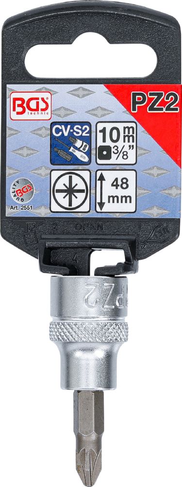 Produktbild Bit Einsatz Kreuzschlitz PZ2 Antrieb Innenvierkant 10 mm 3/8 Zoll bild 2