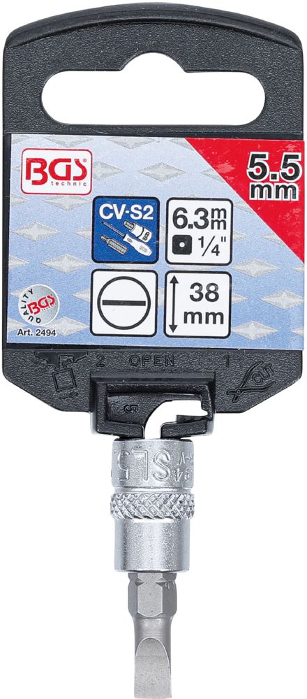 Produktbild BGS Bit Einsatz Schlitz 5,5 mm Antrieb Innenvierkant 6,3 mm 1/4 Zoll bild 2
