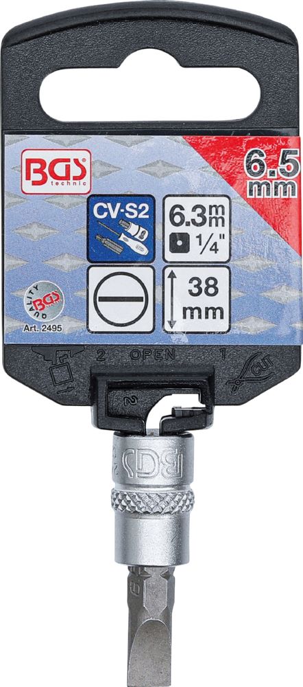 Produktbild BGS Bit Einsatz Schlitz 6,5 mm Antrieb Innenvierkant 6,3 mm 1/4 Zoll bild 2