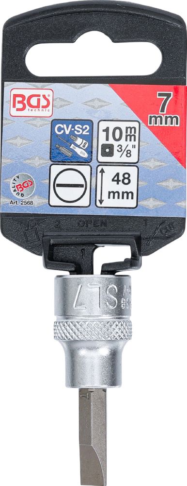 Produktbild BGS Bit Einsatz Schlitz 7 mm Antrieb Innenvierkant 10 mm 3/8 Zoll bild 2