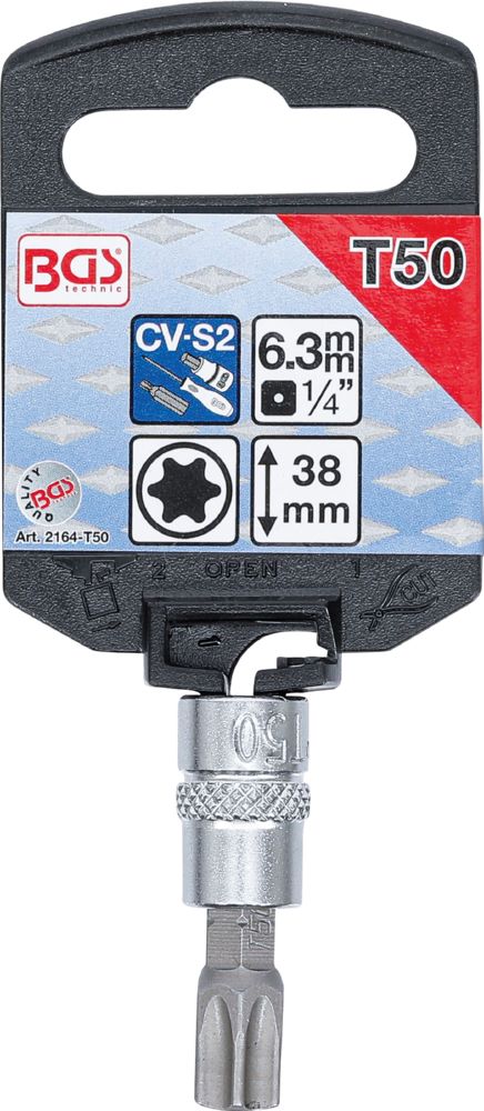 Produktbild BGS Bit Einsatz T-Profil T50 Antrieb Innenvierkant 6,3 mm 1/4 Zoll bild 2