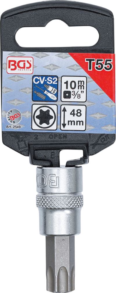 Produktbild BGS Bit Einsatz T55 Antrieb Innenvierkant 10 mm 3/8 Zoll bild 2
