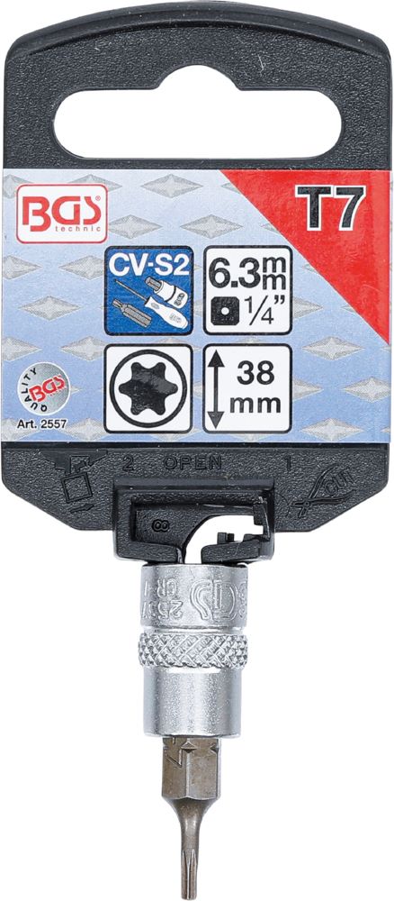 Produktbild BGS Bit Einsatz T7 Antrieb Innenvierkant 6,3 mm 1/4 Zoll bild 2