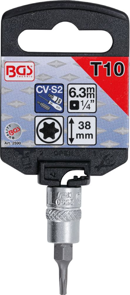 Produktbild BGS Bit Einsatz T10 Antrieb Innenvierkant 6,3 mm 1/4 Zoll bild 2