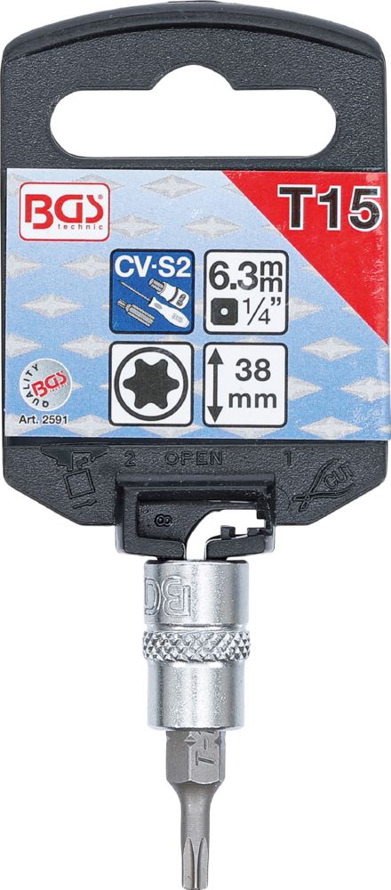 Produktbild BGS Bit Einsatz T15 Antrieb Innenvierkant 6,3 mm 1/4 Zoll bild 2
