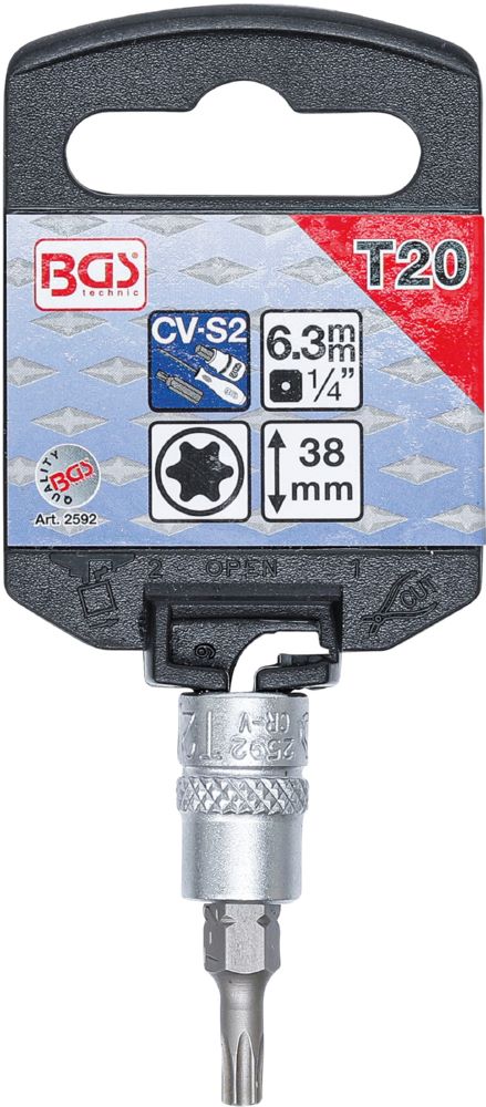 Produktbild BGS Bit Einsatz T20 Antrieb Innenvierkant 6,3 mm 1/4 Zoll bild 2