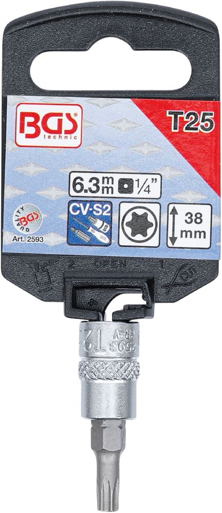 Produktbild BGS Bit Einsatz T25 Antrieb Innenvierkant 6,3 mm 1/4 Zoll bild 2