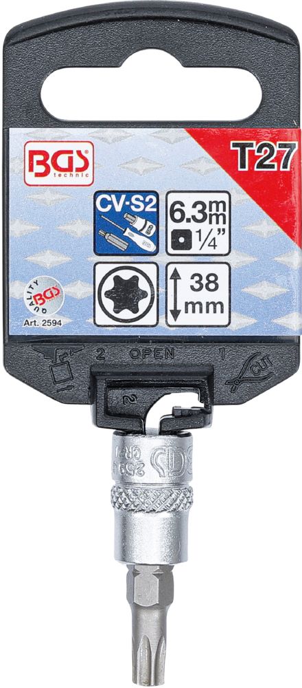 Produktbild BGS Bit Einsatz T27 Antrieb Innenvierkant 6,3 mm 1/4 Zoll bild 2