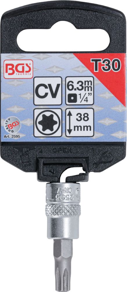 Produktbild BGS Bit Einsatz T30 Antrieb Innenvierkant 6,3 mm 1/4 Zoll bild 2