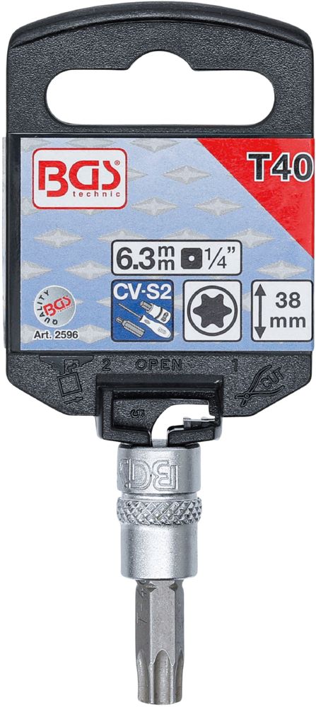 Produktbild BGS Bit Einsatz T40 Antrieb Innenvierkant 6,3 mm 1/4 Zoll bild 2