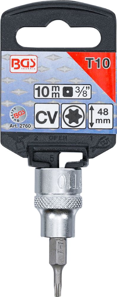 Produktbild BGS Bit T10 Einsatz Antrieb Innenvierkant 10 mm 3/8 Zoll T-Profil bild 2