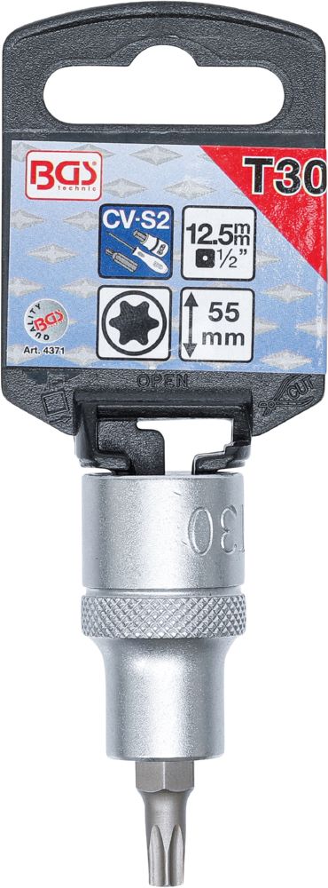 Produktbild Bit Einsatz 1/2 Zoll T-Profil T30 Antrieb Innenvierkant 12,5 mm bild 2