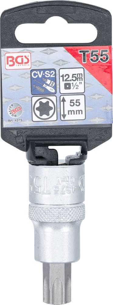 Produktbild Bit Einsatz 1/2 Zoll T-Profil T55 Antrieb Innenvierkant 12,5 mm bild 2