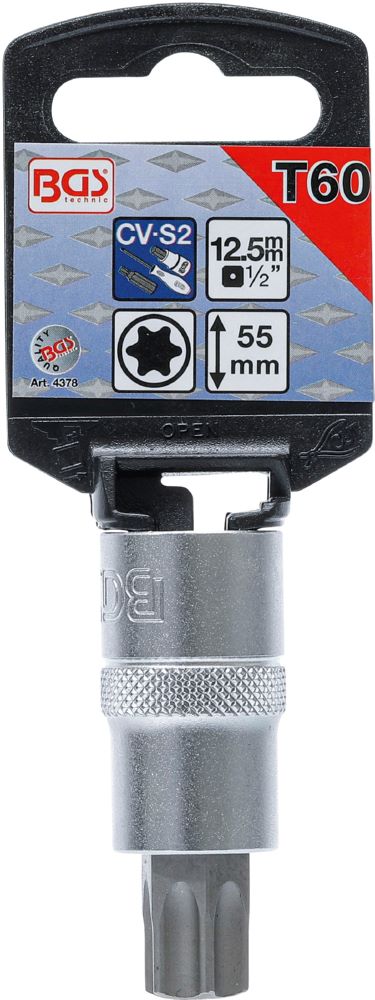 Produktbild Bit Einsatz 1/2 Zoll T-Profil T60 Antrieb Innenvierkant 12,5 mm bild 2