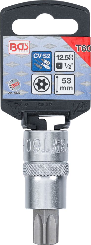 Produktbild Bit Einsatz 1/2 Zoll T-Profil T60 Antrieb Innenvierkant 12,5 mm bild 2