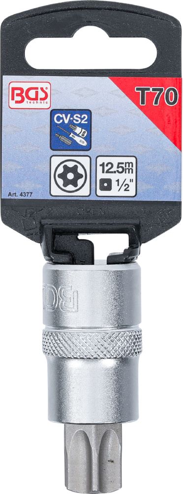 Produktbild Bit Einsatz 1/2 Zoll T-Profil T70 Antrieb Innenvierkant 12,5 mm bild 2