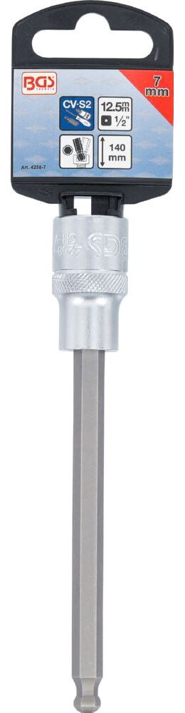 Produktbild Bit Einsatz Innensechskant 7 mm Länge 140 mm Antrieb Innenvierkant 12,5 mm bild 3