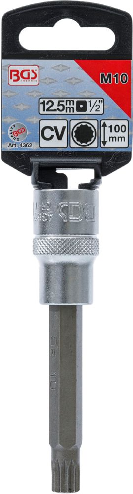 Produktbild Bit Einsatz Innenvielzahn M10 Länge 100 mm Antrieb Innenvierkant 12,5 mm bild 2