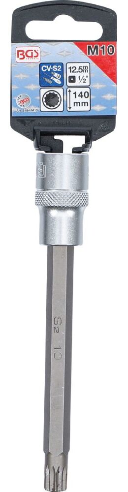 Produktbild Bit Einsatz Innenvielzahn M10 Länge 140 mm Antrieb Innenvierkant 12,5 mm bild 2