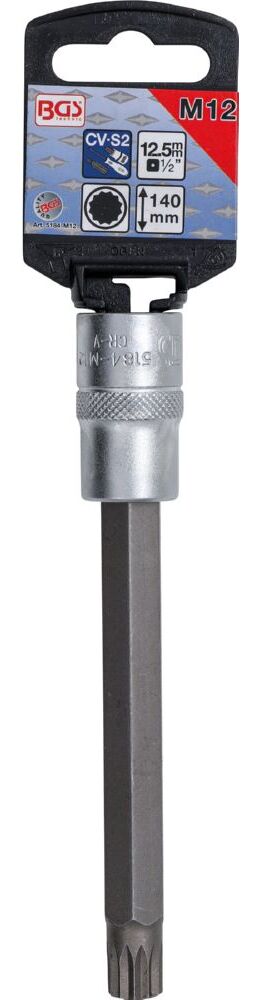 Produktbild Bit Einsatz Innenvielzahn M12 Länge 140 mm Antrieb Innenvierkant 12,5 mm bild 2