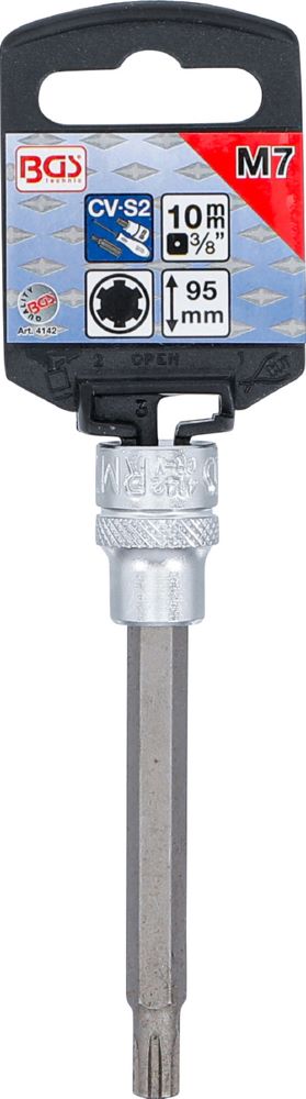 Produktbild Bit Einsatz Länge 100 mm Keil-Profil M7 Antrieb Innenvierkant 10 mm 3/8 Zoll bild 2