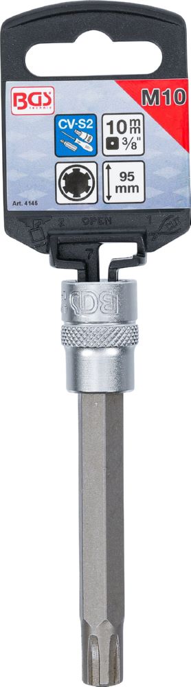 Produktbild Bit Einsatz Länge 100 mm Keil-Profil M10 Antrieb Innenvierkant 10 mm 3/8 Zoll bild 2