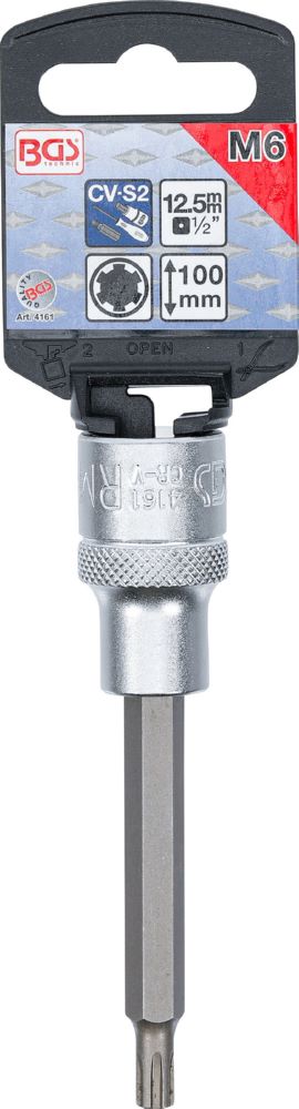 Produktbild Bit Einsatz Keil Profil M6 Länge 100 mm Antrieb Innenvierkant 12,5 mm 1/2 Zoll bild 2