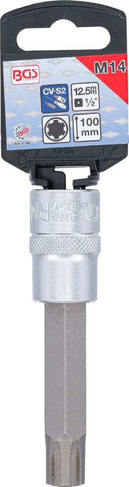 Produktbild Bit Einsatz Keil Profil M14 Länge 100 mm Antrieb Innenvierkant 12,5 mm 1/2 Zoll bild 2