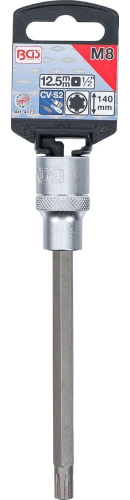 Produktbild Bit Einsatz Keil-Profil M8 Länge 140 mm Antrieb Innenvierkant 12,5 mm 1/2 Zoll bild 2