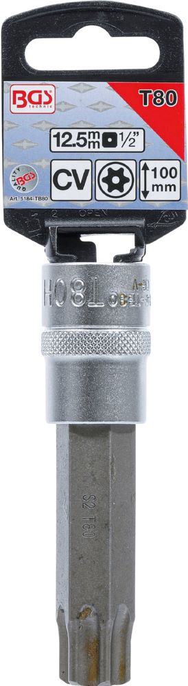 Produktbild Bit Einsatz T80 Länge 100 mm Antrieb Innenvierkant 12,5 mm 1/2 Zoll bild 2