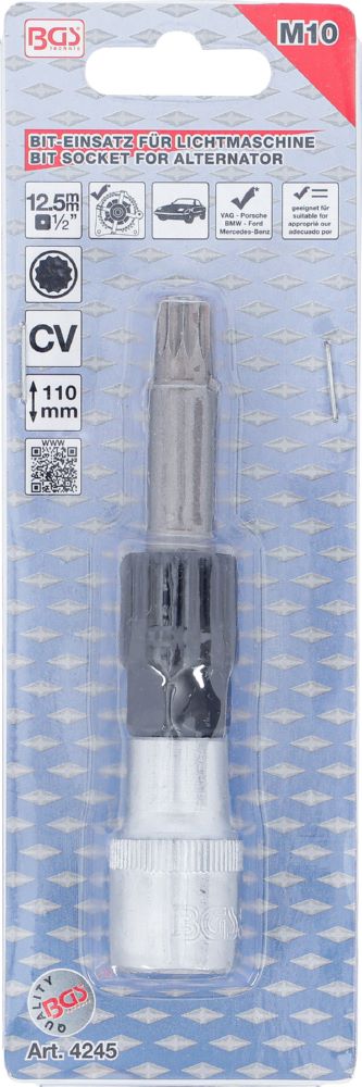 Produktbild BGS Bit Einsatz für Lichtmaschine Antrieb Innenvierkant 12,5 mm 1/2 Zoll M10 bild 3