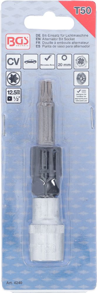 Produktbild BGS Bit Einsatz für Lichtmaschine Antrieb Innenvierkant 12,5 mm 1/2 Zoll T50 bild 3
