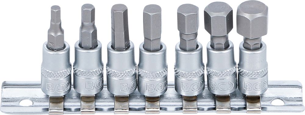 Produktbild BGS Bit Einsatz Satz Innensechskant 4 - 12 mm Antrieb Innenvierkant 6,3 mm 1/4 Zoll