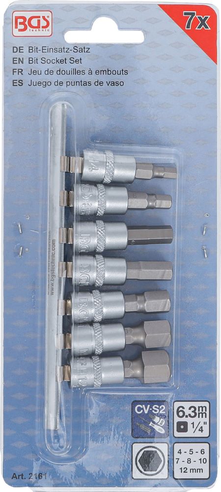 Produktbild BGS Bit Einsatz Satz Innensechskant 4 - 12 mm Antrieb Innenvierkant 6,3 mm 1/4 Zoll bild 3