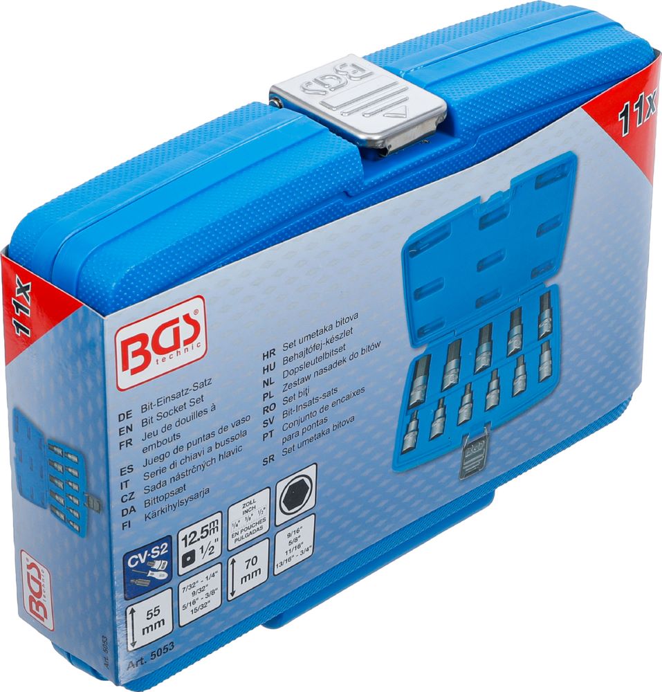 Produktbild Bit Einsatz Satz 11 teilig Antrieb Innenvierkant 12,5 mm 1/2 Zoll bild 6