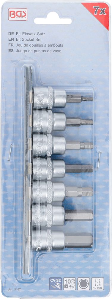 Produktbild Bit Einsatz Satz Innensechskant 3 - 10 mm Antrieb Innenvierkant 10 mm 3/8 Zoll bild 3
