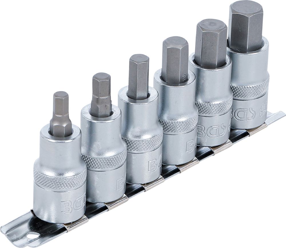 Produktbild Bit Einsatz Satz Innensechskant 6 - 14 mm Antrieb Innenvierkant 12,5 mm 1/2 Zoll bild 2