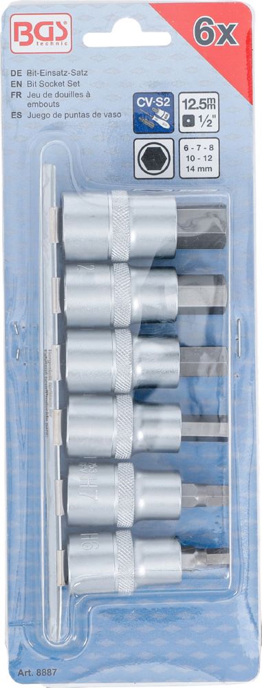 Produktbild Bit Einsatz Satz Innensechskant 6 - 14 mm Antrieb Innenvierkant 12,5 mm 1/2 Zoll bild 3