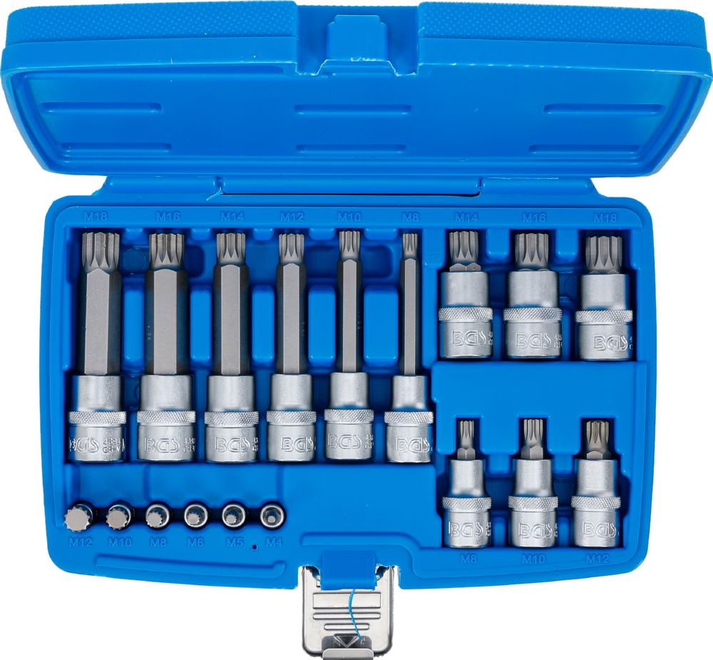 Produktbild Bit Einsatz Satz Innenvielzahn 18 teilig Antrieb Innenvierkant 6,3 mm bild 4